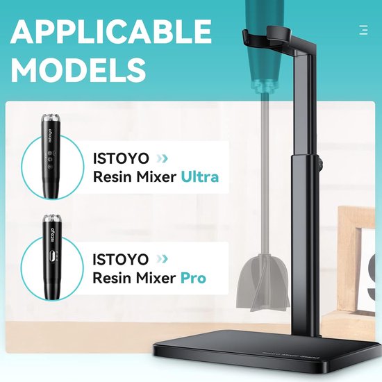 Hars Mixer Stand - Epoxy Houder - Harsen Maken - Vrije Handen Ontwerp - 16.79 x 14.2 cm - Zwart — afbeelding 2
