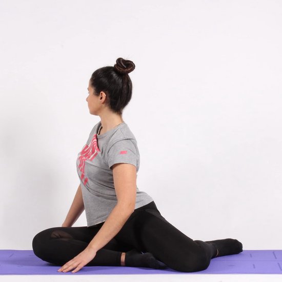 89838, Yoga and Gymnastics Mat, with Positioneer Lines, Natural Rubber, Thickness, Anti-Slip Yoga Mat, Pilates and Sports Mat, Double Layer 83 x 68 x 0.5cm (violet) — afbeelding 3