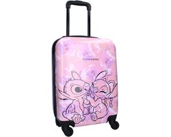 Stitch Ohana Forever - ABS Trolley Koffer - Reiskoffer hardcase - 46 x 33 x 21 cm - 31,9 liter - Roze