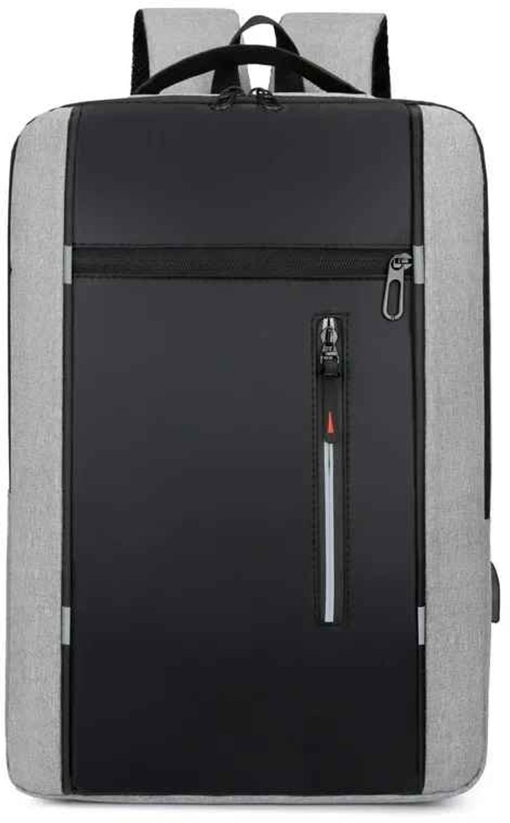 Casa Living Reisrugzak - Zakelijke Rugzak - Laptops tot 15,6 Inch - Waterdicht - USB-Aansluiting - 36-55 Liter - Nylon - Grijs