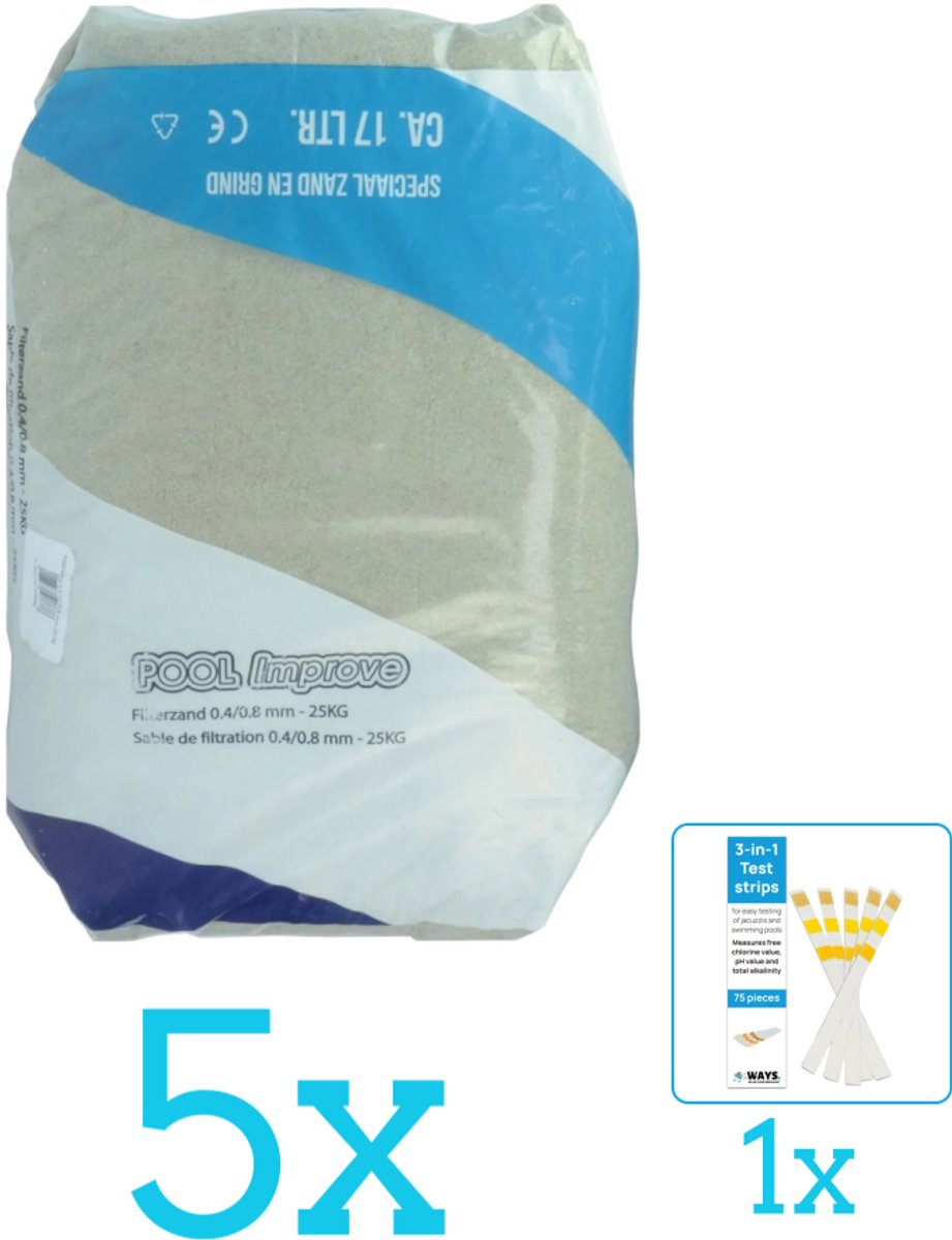 Pool Improve - Summer Fun Filterzand - 25 kg - Volumebundel - Filterzand - 5-delig