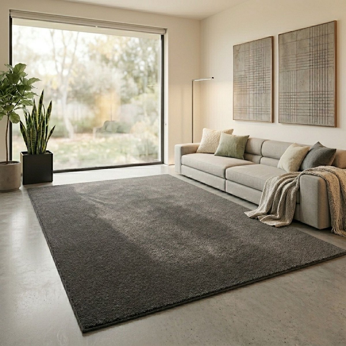 Floordirekt Velours Tapijt op Maat Dynasty - Loper met Zachte Fluwelen Pool - Antraciet -