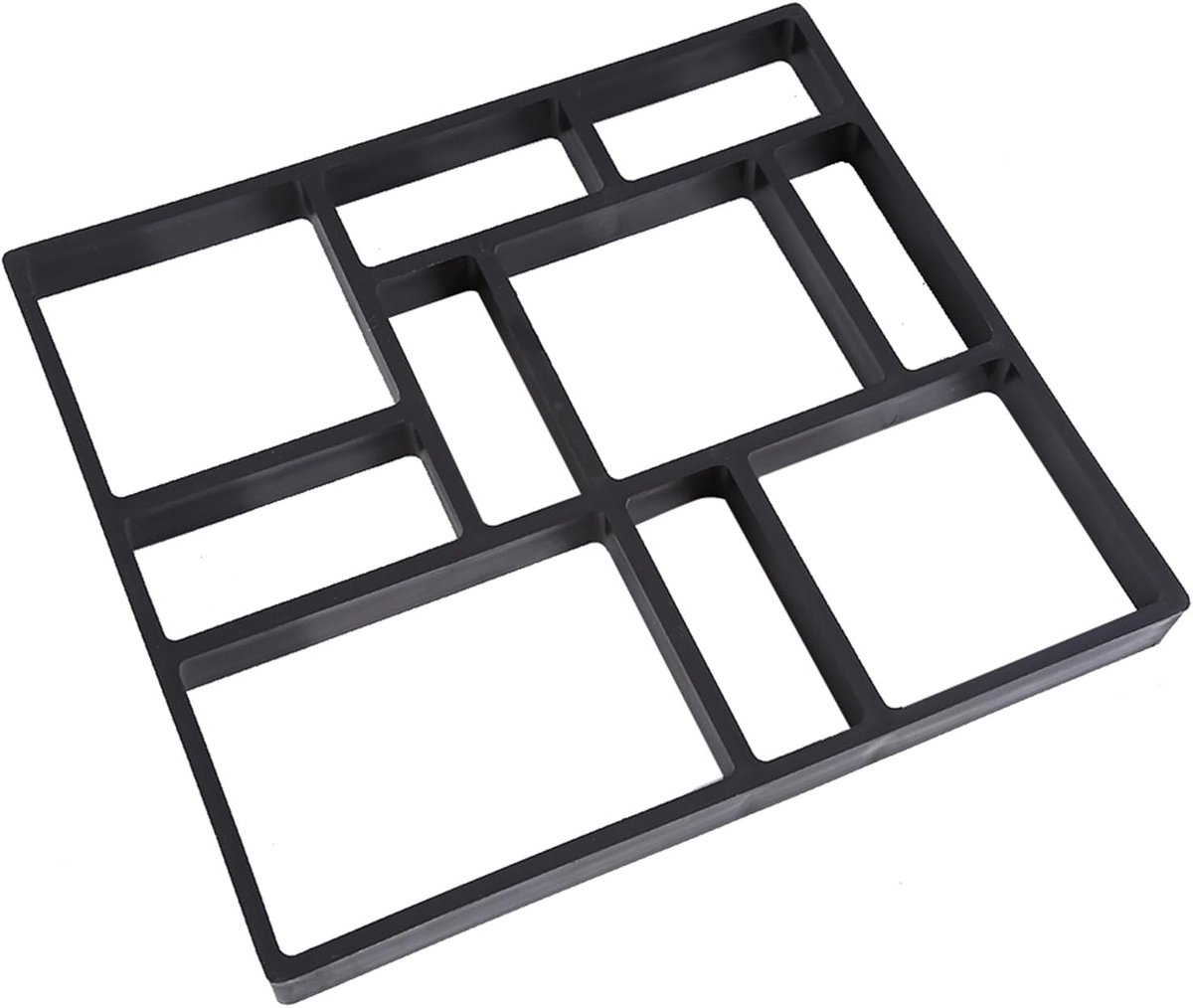 Bestratingsvorm - Beton mal - Tuinpad maken - Herbruikbaar ontwerp - 45 x 40 cm - Zwart