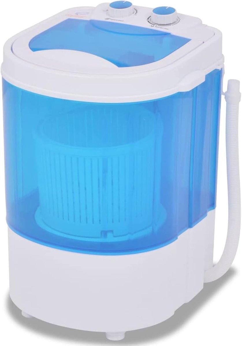 Mini Wasmachine Compact Apparaat Kleine Was Met Centrifuge 26 kg Capaciteit Blauw Wit