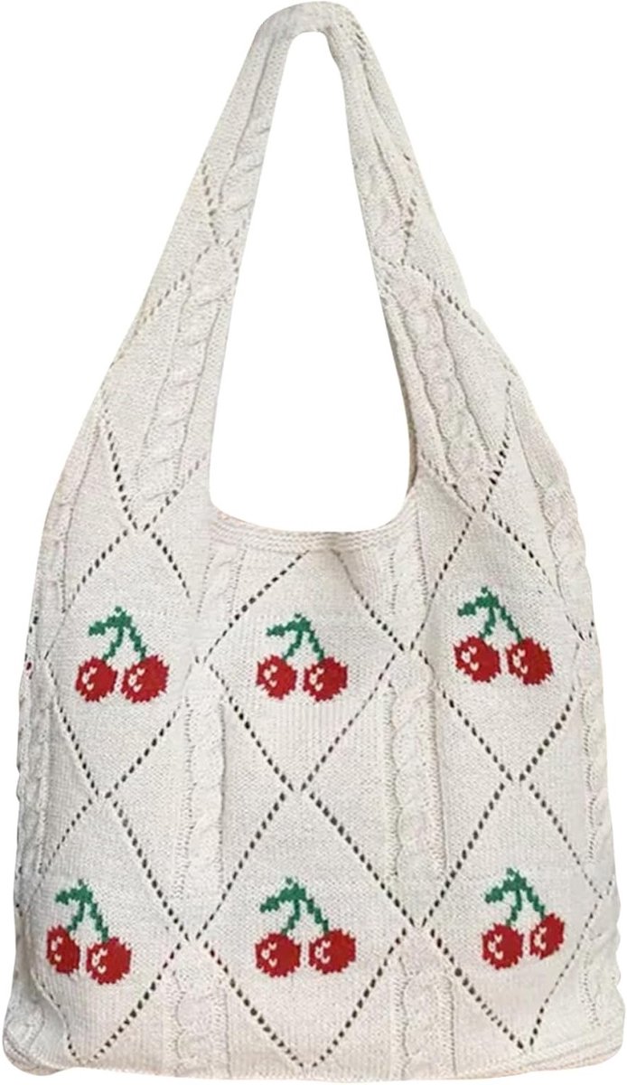 Grote Vintage Strandtas voor Vrouwen, Mesh Gebreide Schoudertas, Ideaal voor Reizen, Winkelen en Dagelijks Gebruik