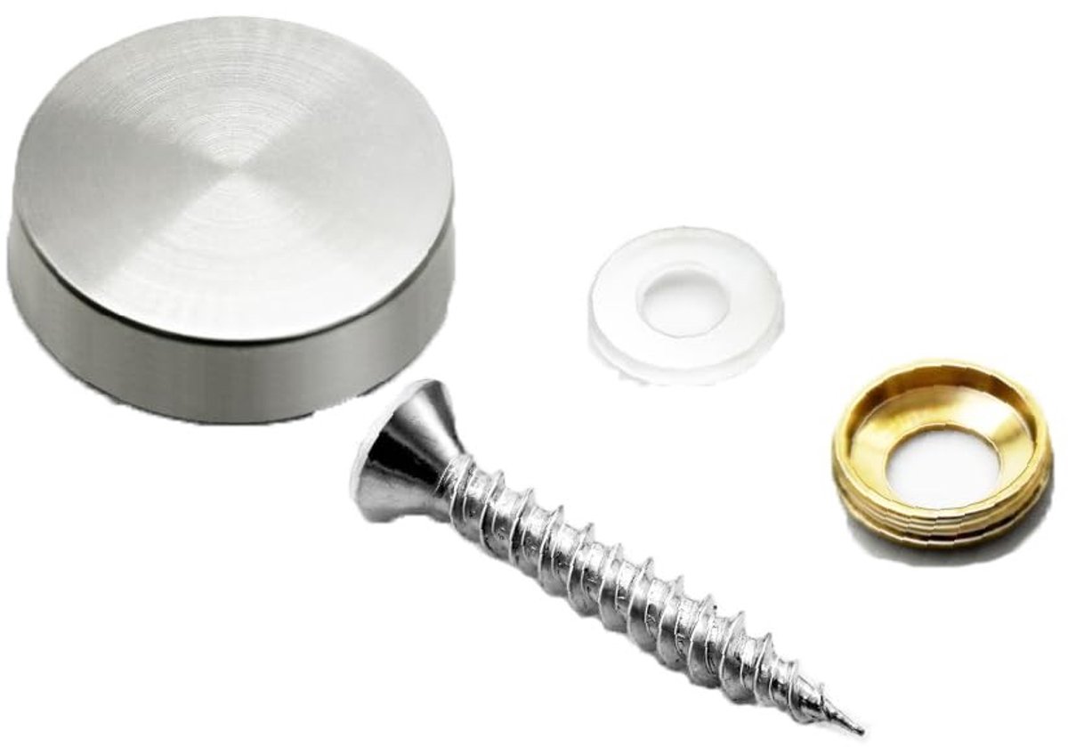 Set van 12 Spijkers voor Spiegels met Koperen Ringen voor Glas, Foto's en Borden - 18mm Bevestigingen