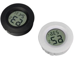Digitale 2-in-1 Reptielen Thermometer en Hygrometer voor Terrarium en Incubator, Zwart en Wit