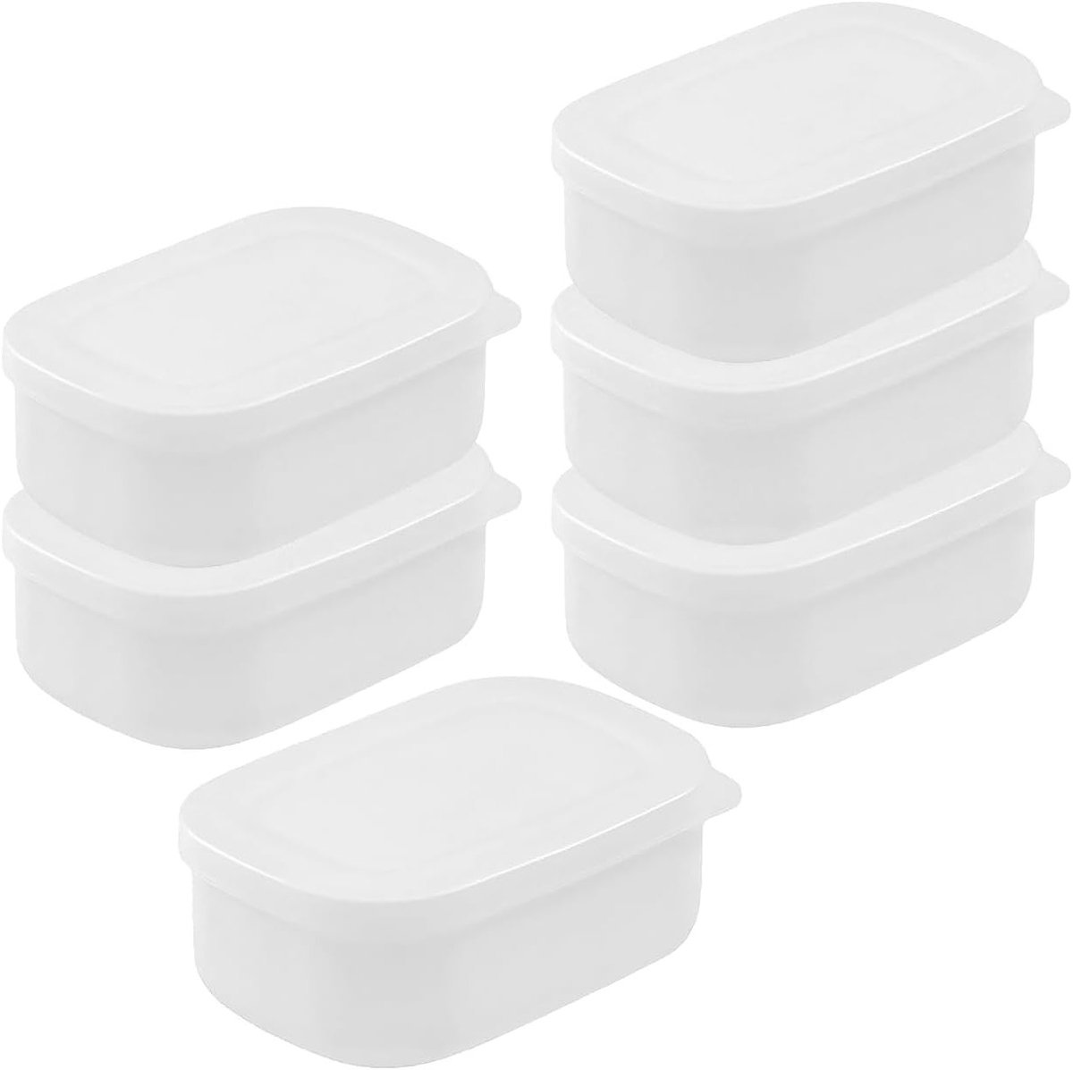 Set van 6 Plastic Vriesdozen, Kleine Opbergdozen met Deksel, BPA-vrije Voedselopslag voor de Vriezer