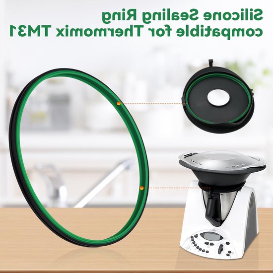 Siliconen afdichtring voor Thermomix TM31, vervangend deksel, geschikt voor keukenmachines en kookapparatuur van Merkloos — afbeelding 2