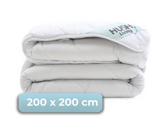HUSH Living - Synthetisch dekbed - 4 seizoenen - 200x200 cm - 200 gsm + 300 gsm hoogwaardige polyestervezel - met bevestiginglusjes - zacht en licht