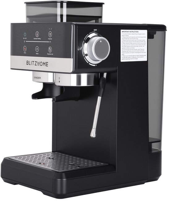 BlitzHome CM5520 Espressomachine met Ingebouwde Koffiemolen, 20 Bar, 1350W, Touchscreen, Voorverwarmingsindica – afbeelding 1