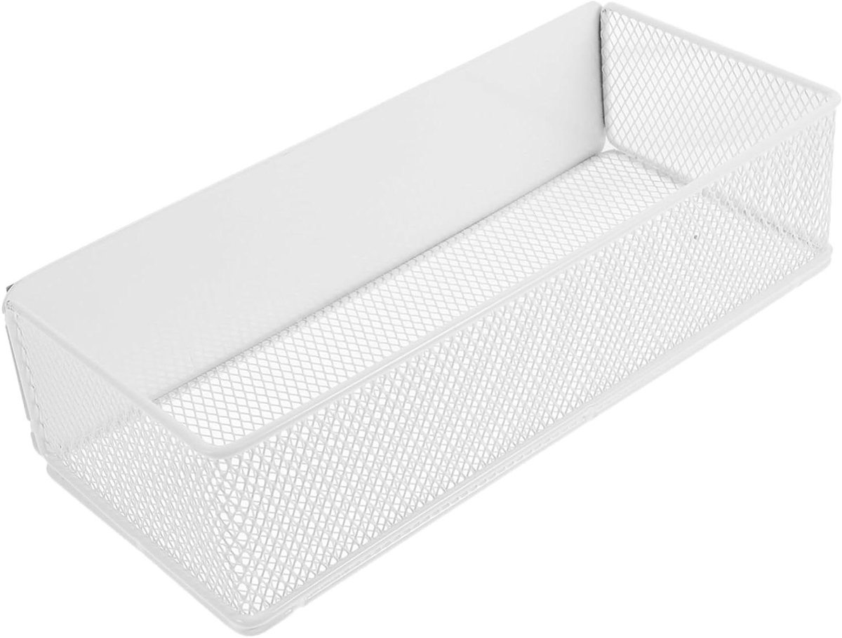 Koelkastrek Organizer - Magnetische Plank - Keuken Opbergen - Fijnmazig Ontwerp - 28x12x7 cm - Wit