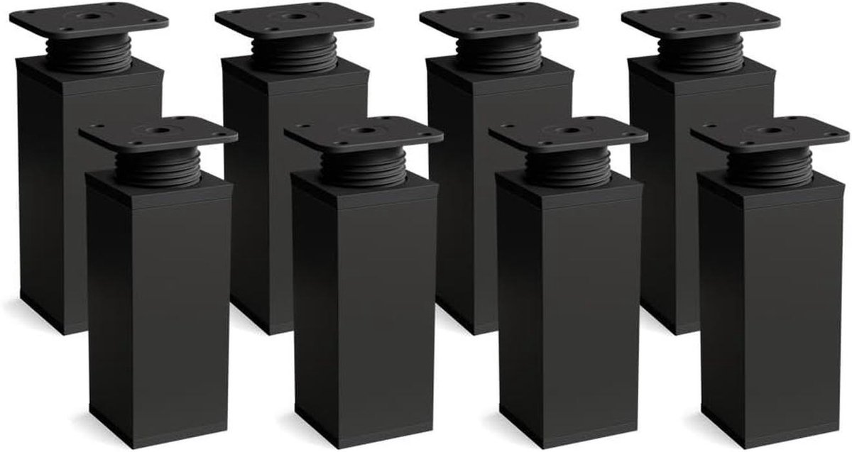 Meubelpoten Set - Kastpoten Dressoirpoten - Meubels Verhogen - Verstelbaar Hoogte - 120 mm Zwart Mat