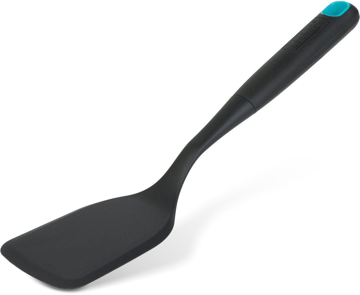 Keukenspatel Nylon - Hittebestendige Turner voor Anti Aanbak Pannen - Bakspatel voor Pannenkoeken - Vlees en Groenten - BPA Vrije Spatel - Teflon Veilig - Zwart - 32,2 cm [BS41160]