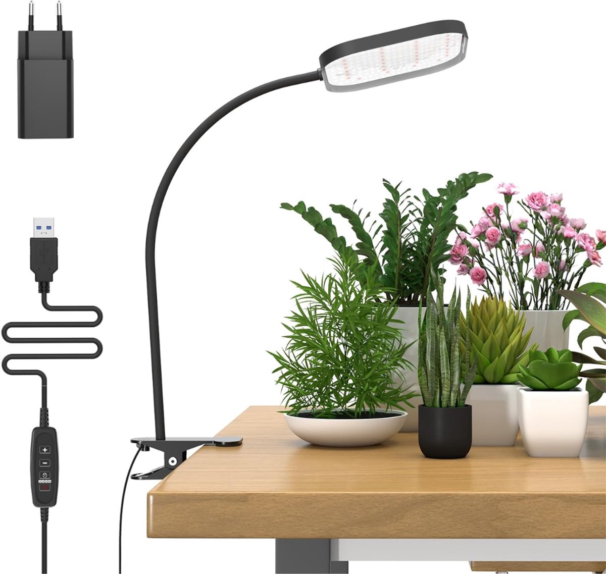 HEZIVO® Professionele Groeilamp Planten - Kweeklamp LED Verlichting - Met Timer - 10 W