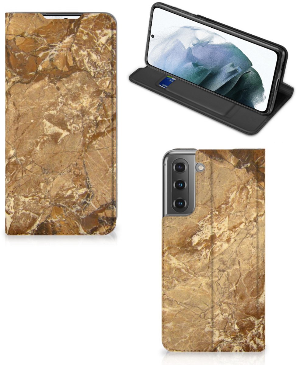 Samsung Galaxy S21 FE Standcase Marmer Creme