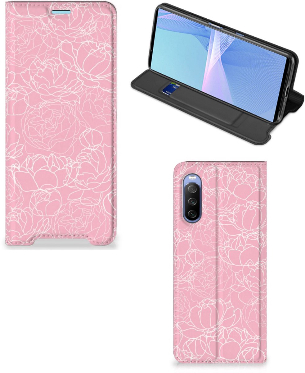 Sony Xperia 10 III Smart Cover White Flowers