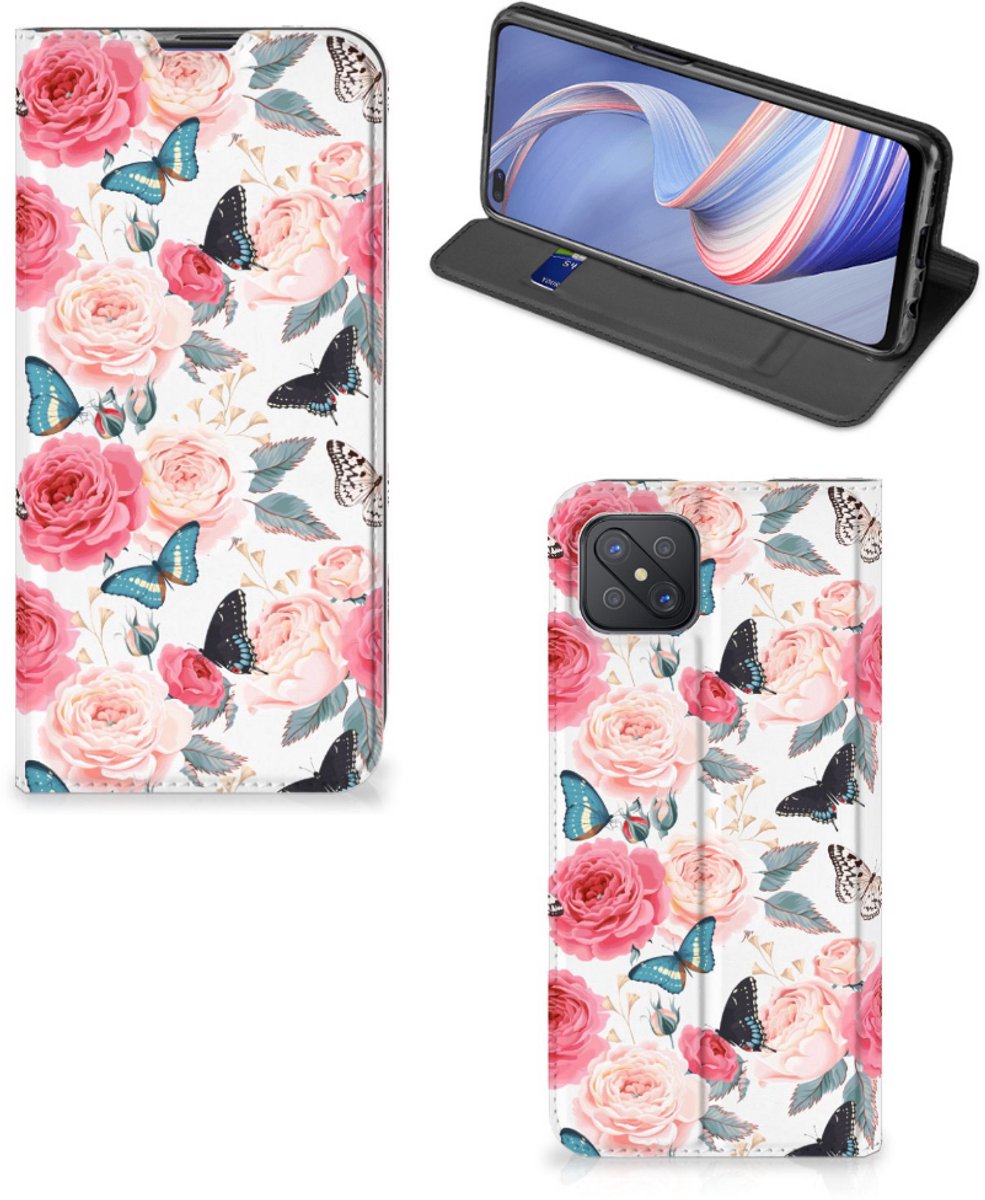 OPPO Reno4 Z 5G Smart Cover Butterfly Roses