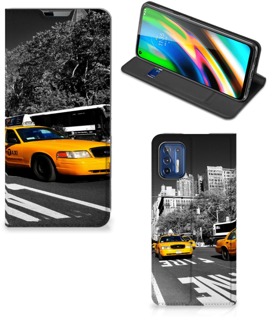 Motorola Moto G9 Plus Book Cover New York Taxi