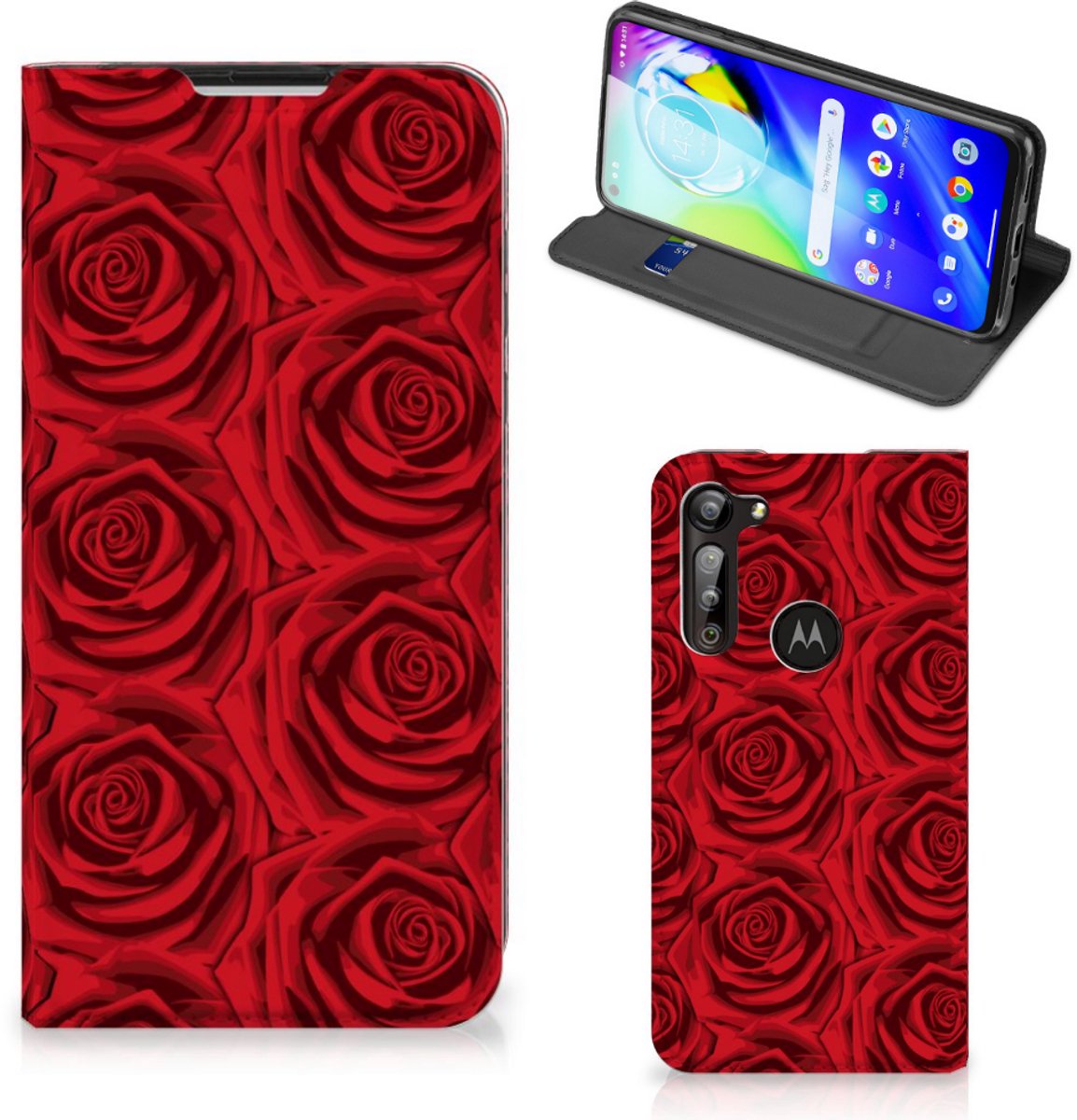 Motorola Moto G8 Power Smart Cover Red Roses