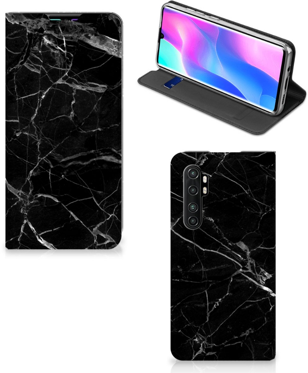 Xiaomi Mi Note 10 Lite Standcase Marmer Zwart - Origineel Cadeau Vader