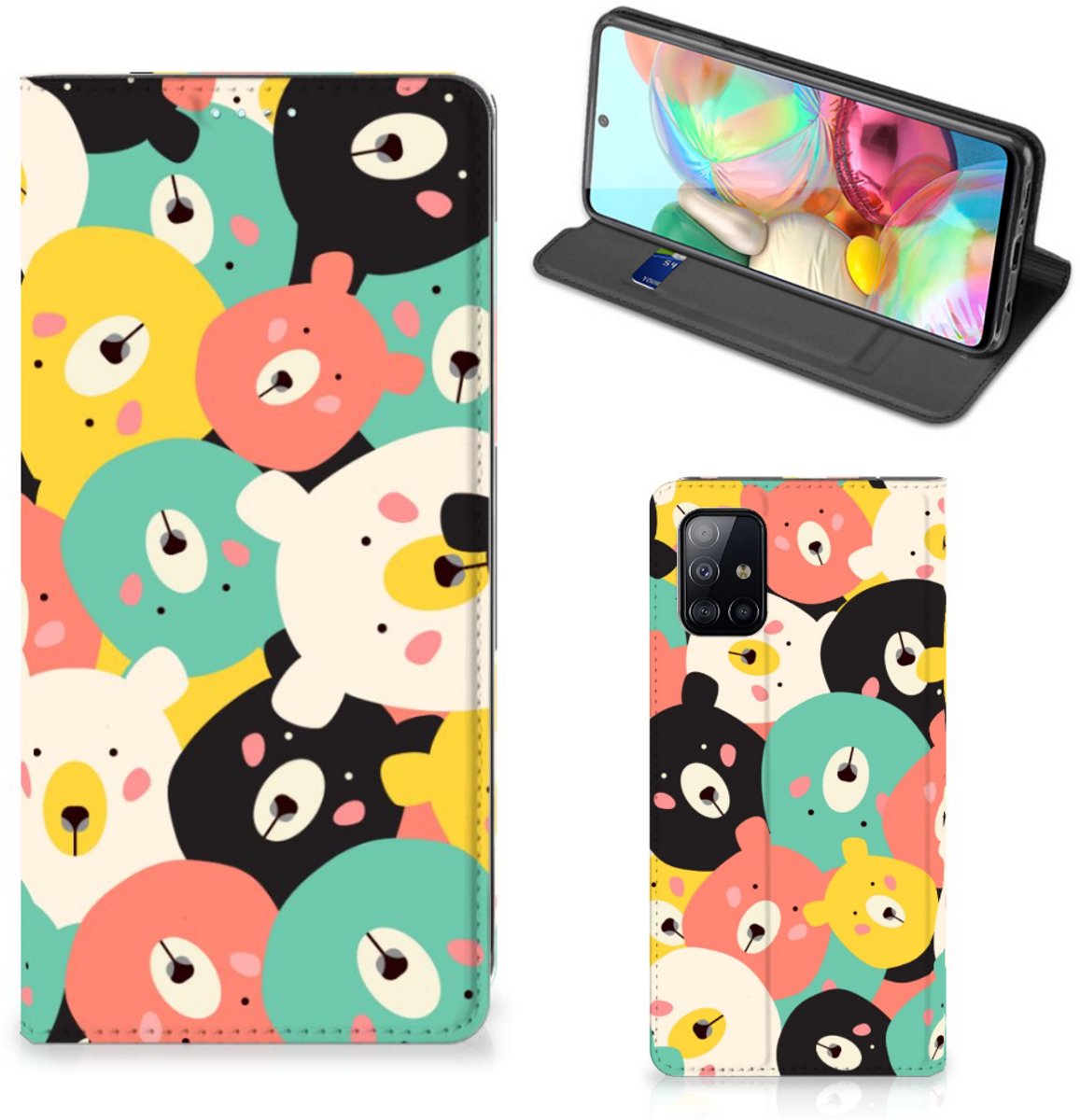Book Case voor Samsung Galaxy A71 Magnet Case Bears