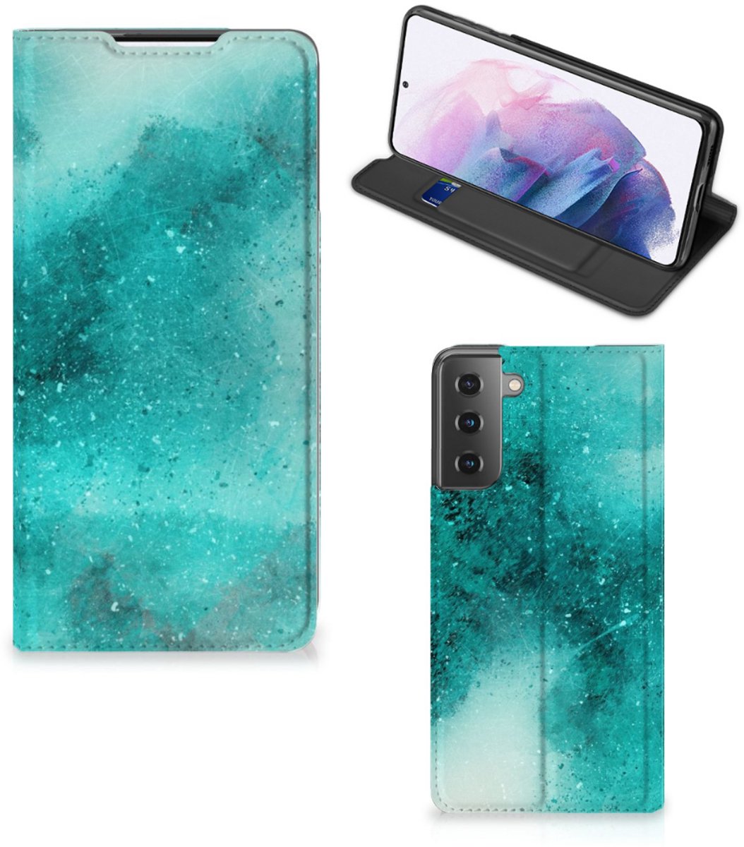 Bookcase Samsung Galaxy S21 Plus Painting Blue