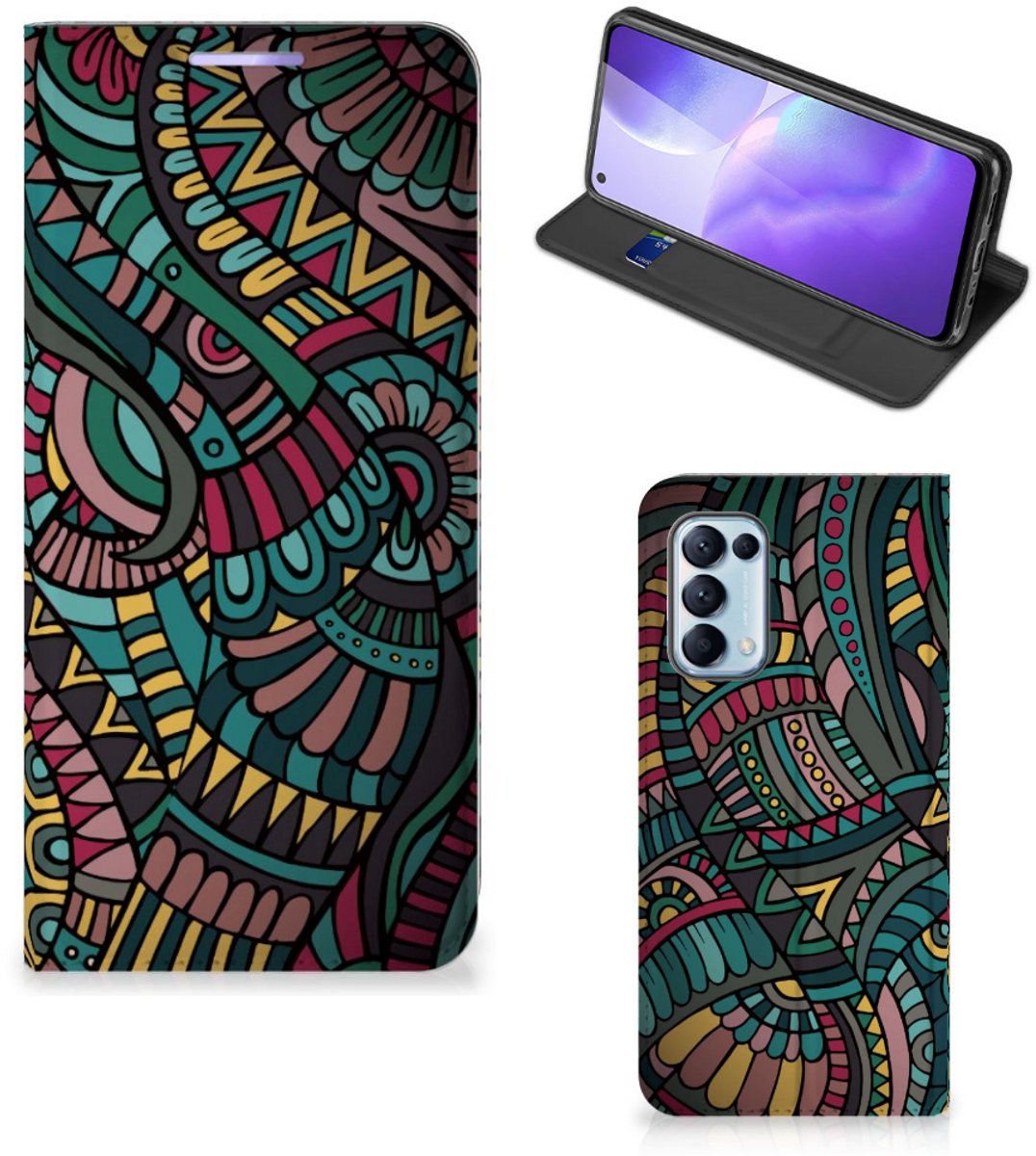 OPPO Find X3 Lite Hoesje met Magneet Aztec