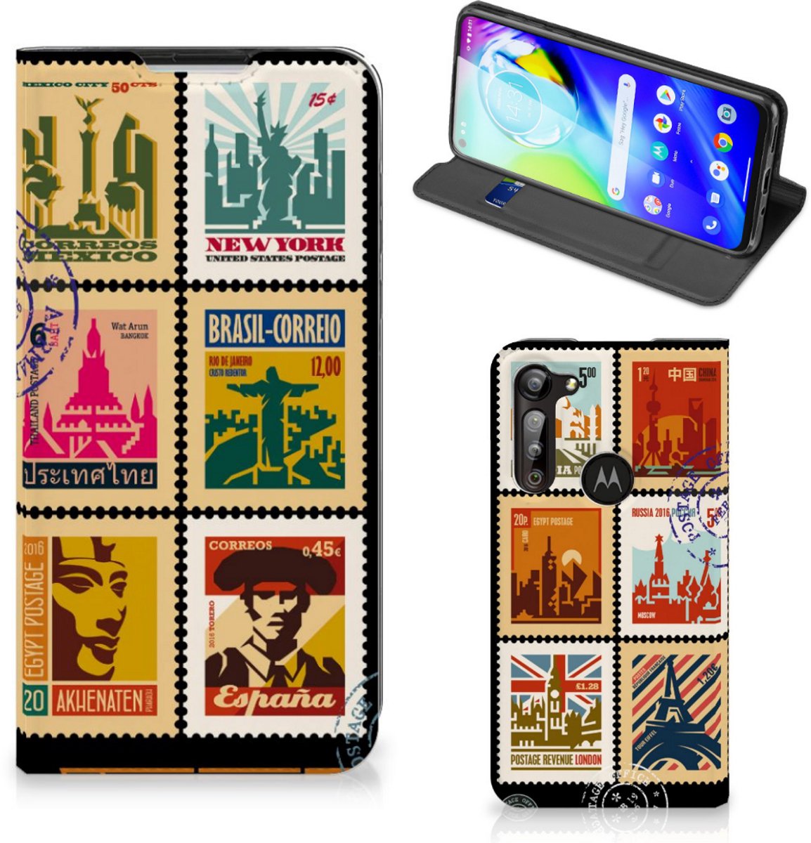 Motorola Moto G8 Power Book Cover Postzegels