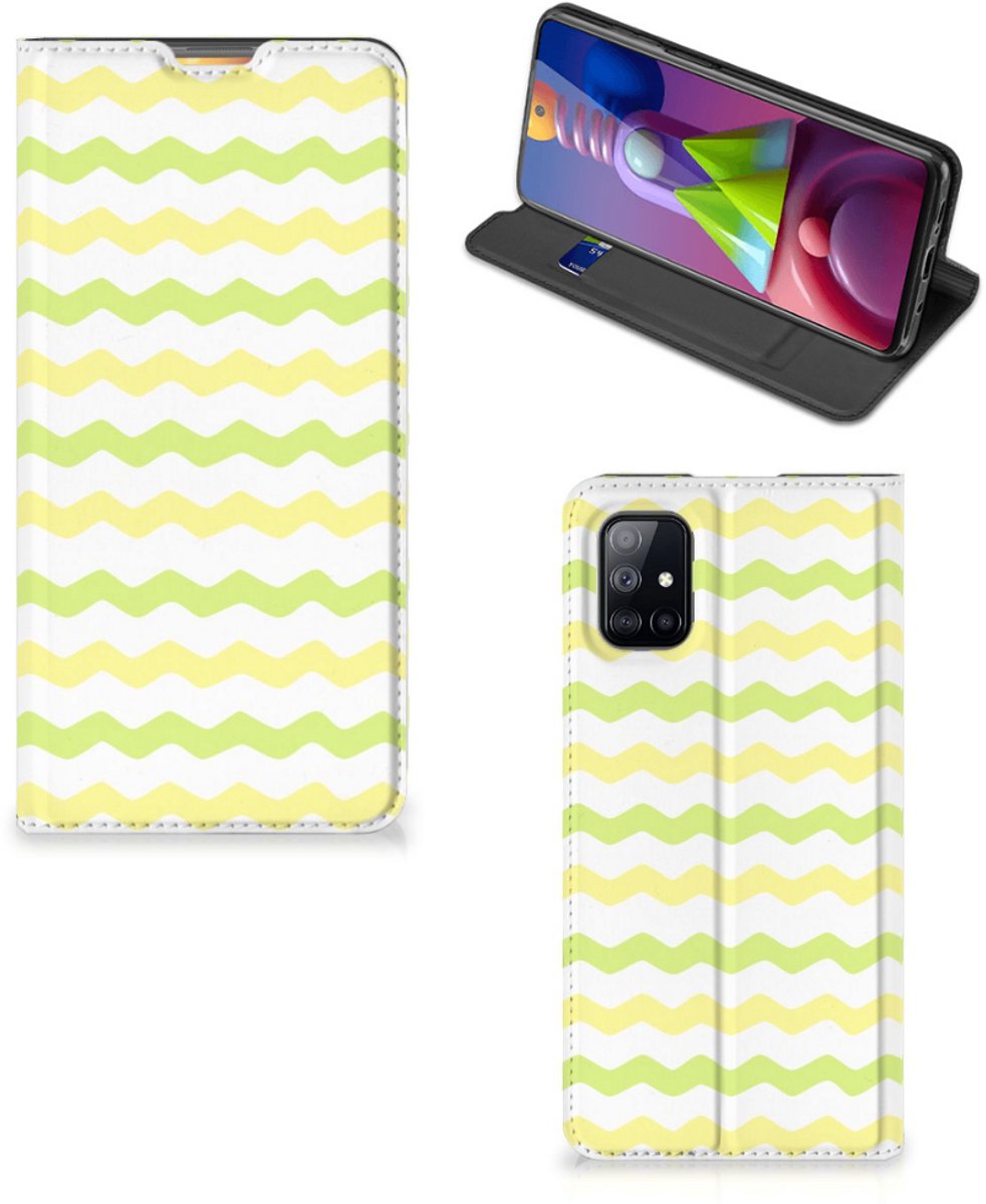 Samsung Galaxy M51 Hoesje met Magneet Waves Yellow