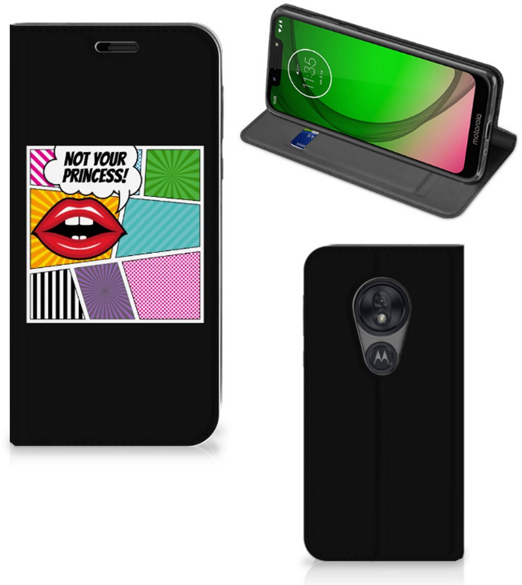 Motorola Moto G7 Play Hippe Standcase Popart Princess