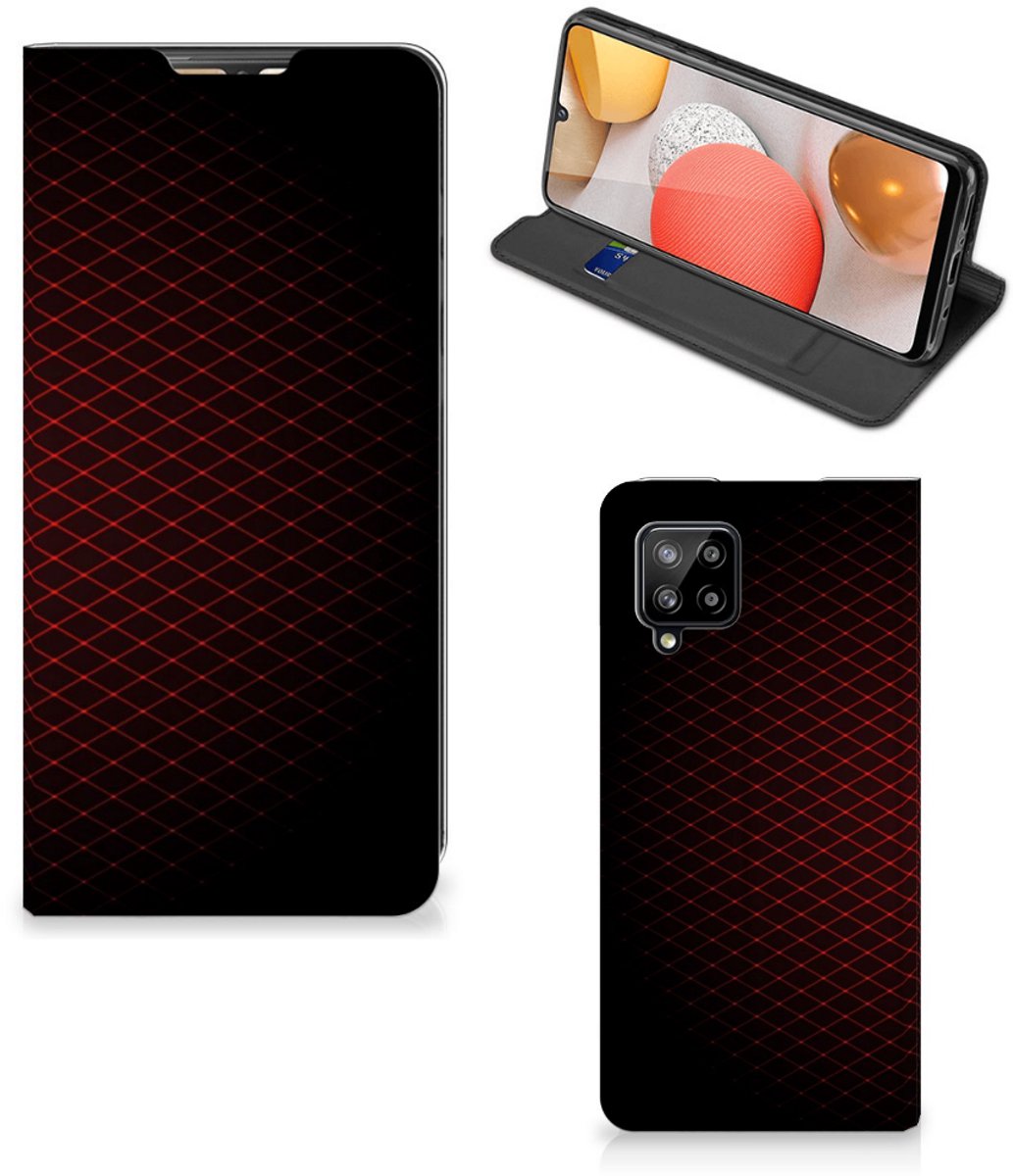 Samsung Galaxy A42 Hoesje met Magneet Geruit Rood