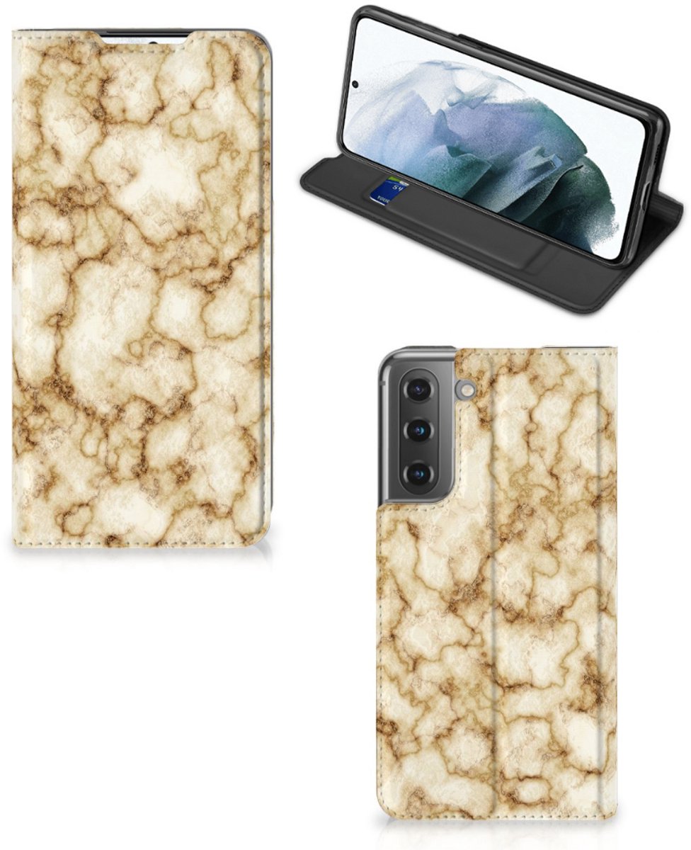 Samsung Galaxy S21 FE Standcase Marmer Goud