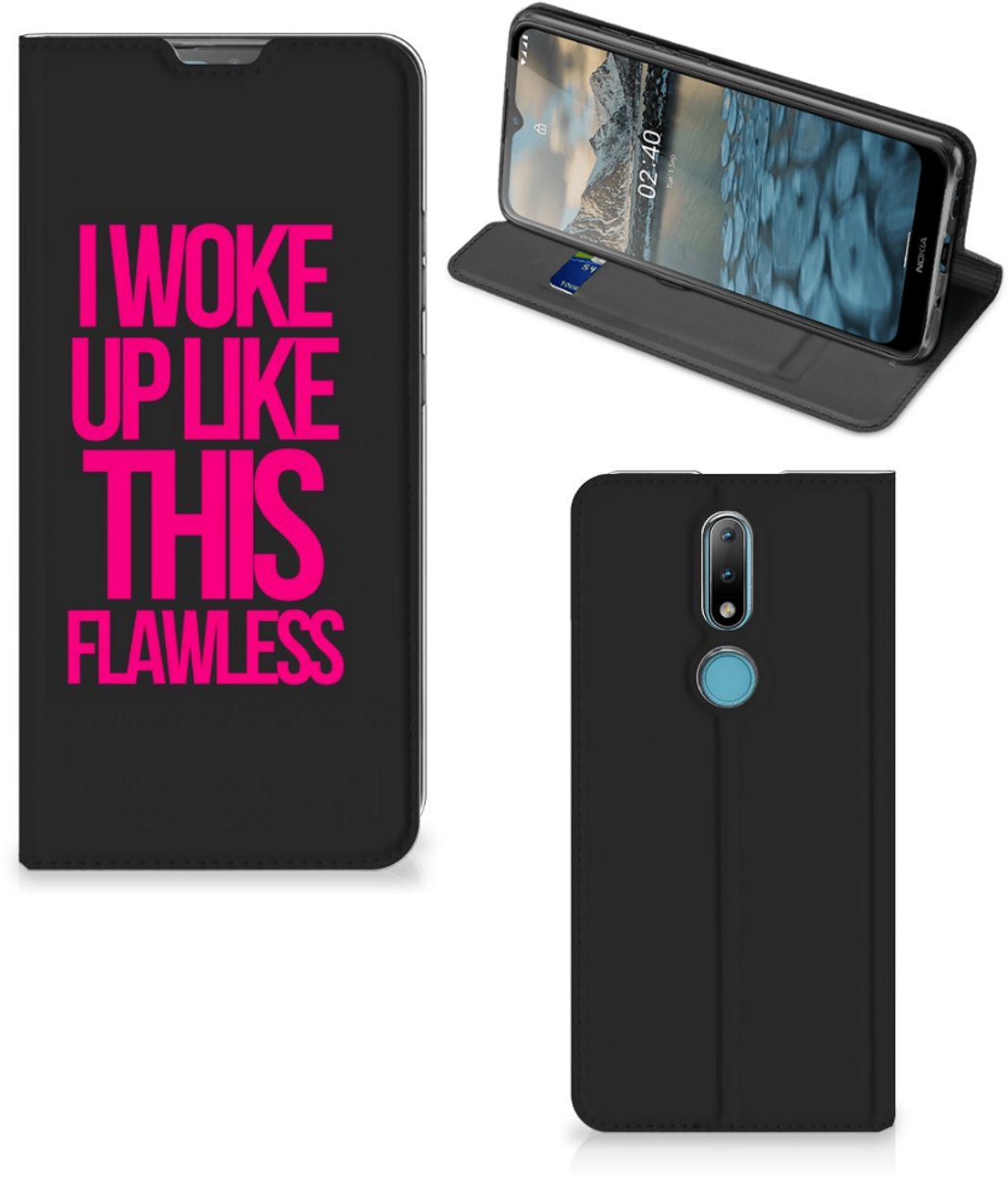 Nokia 2.4 Hoesje met tekst Woke Up - Origineel Cadeau Zelf Maken
