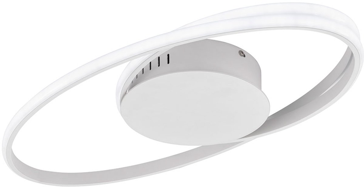 Plafondlamp LED plafondlamp Eetkamerverlichting in ovale vorm, metaal wit, 1x LED 39 watt 4400 lumen 3000 Kelvin, LxBxH 54x32x5 cm