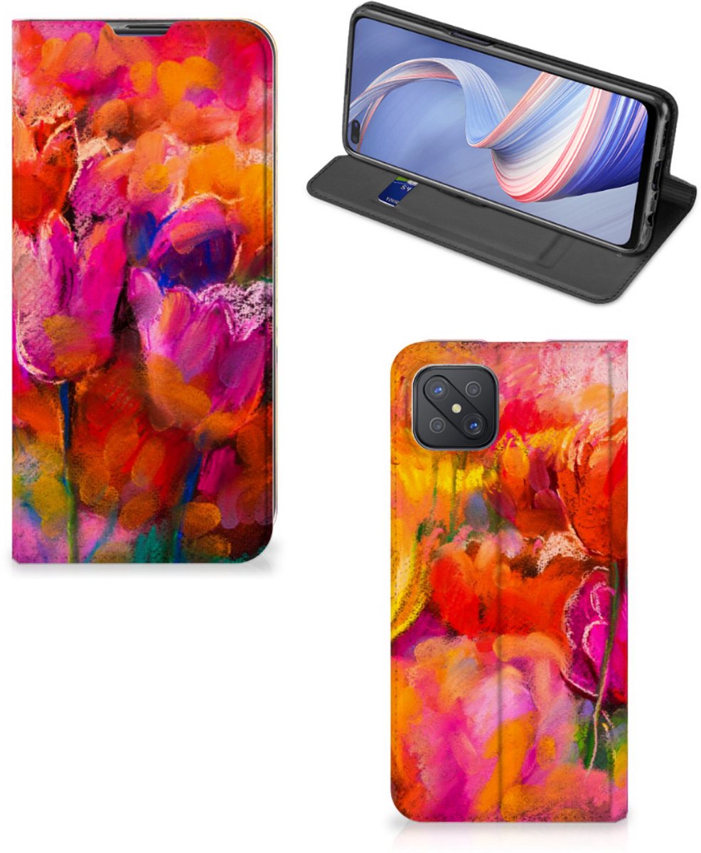Bookcase OPPO Reno4 Z 5G Tulips