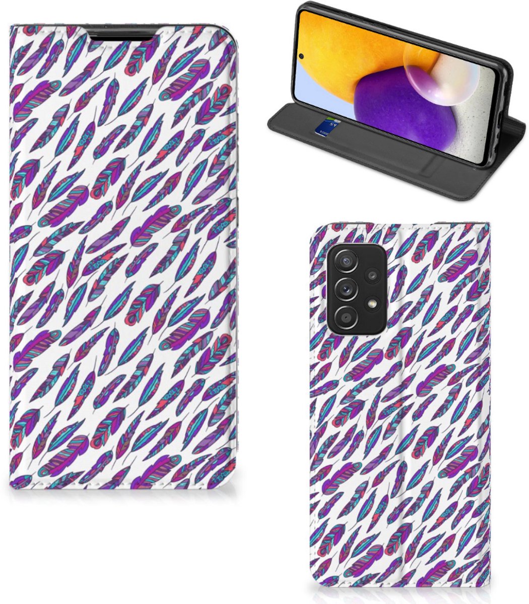 Samsung Galaxy A72 (5G/4G) Hoesje met Magneet Feathers Color