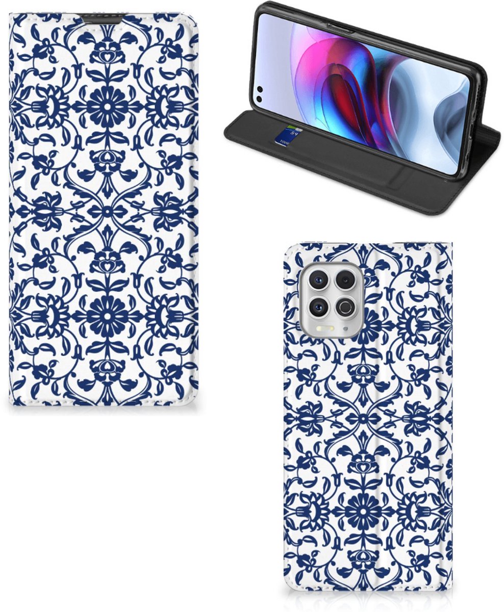 Motorola Moto G100 Smart Cover Flower Blue