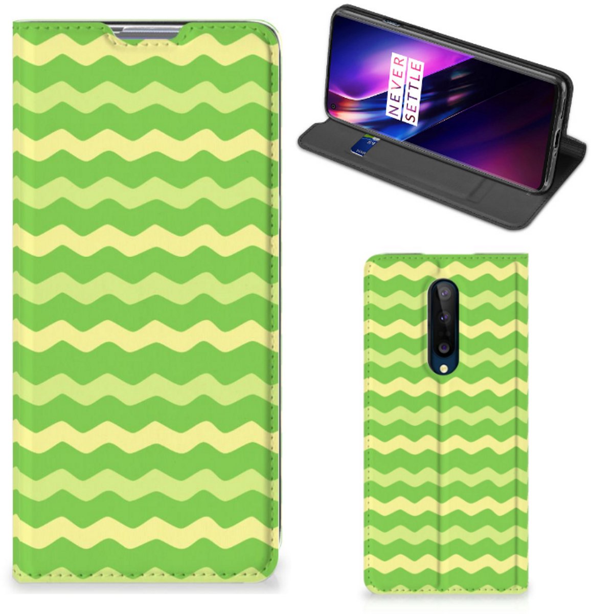 OnePlus 8 Hoesje met Magneet Waves Green