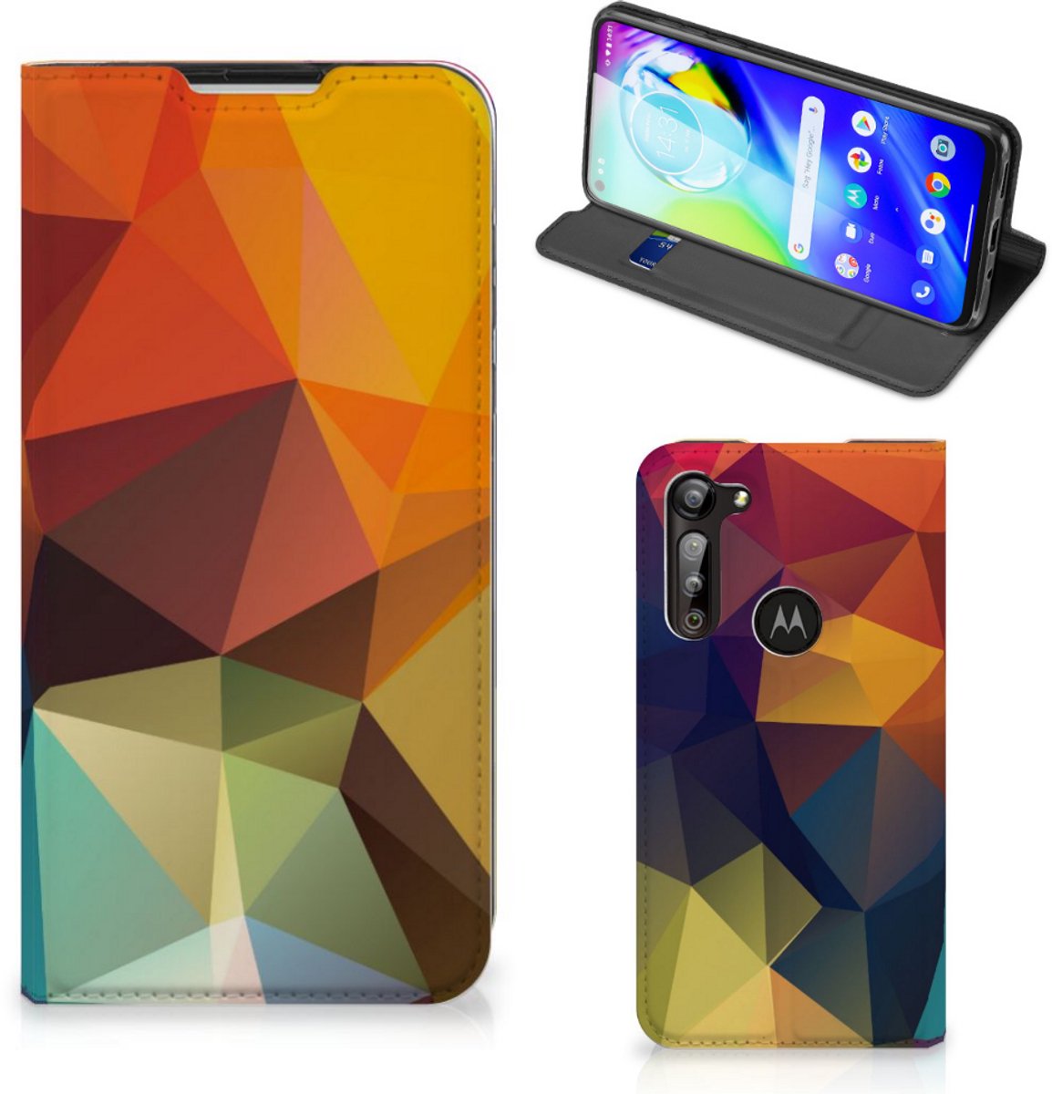 Motorola Moto G8 Power Stand Case Polygon Color