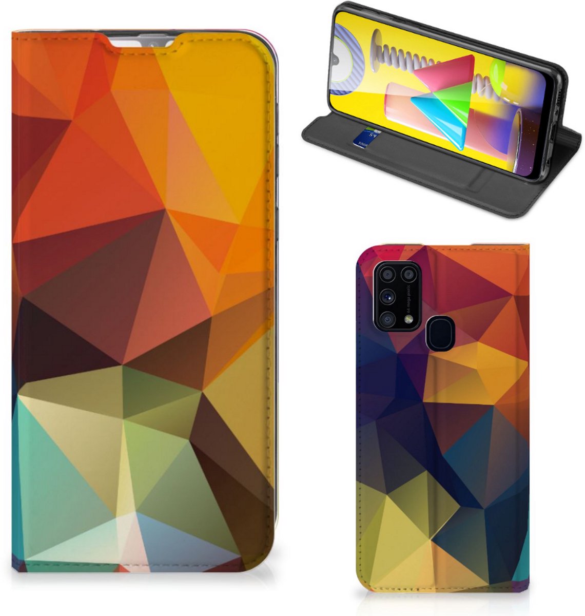 Samsung Galaxy M31 Stand Case Polygon Color