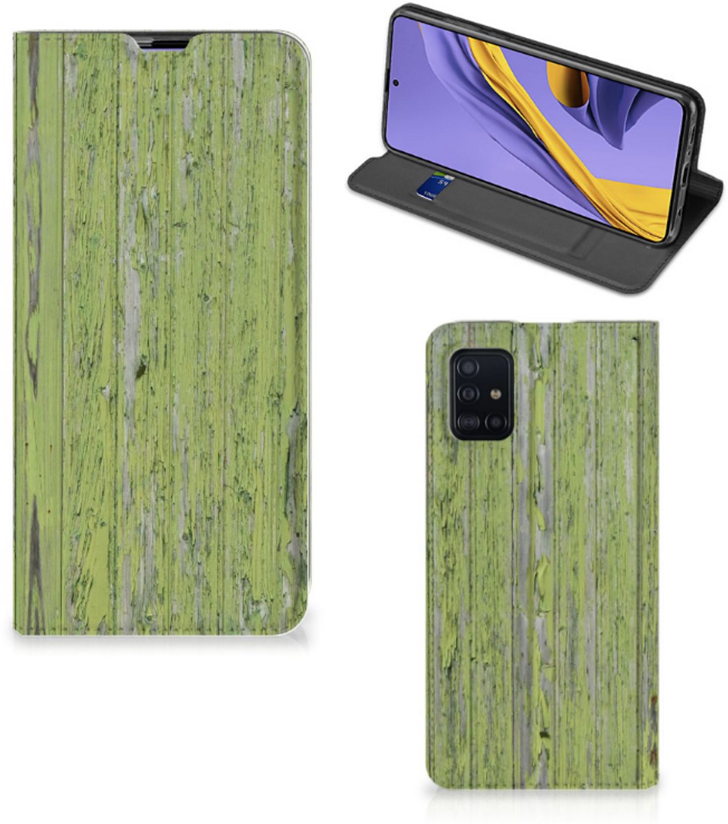 Samsung Galaxy A51 Book Wallet Case Green Wood