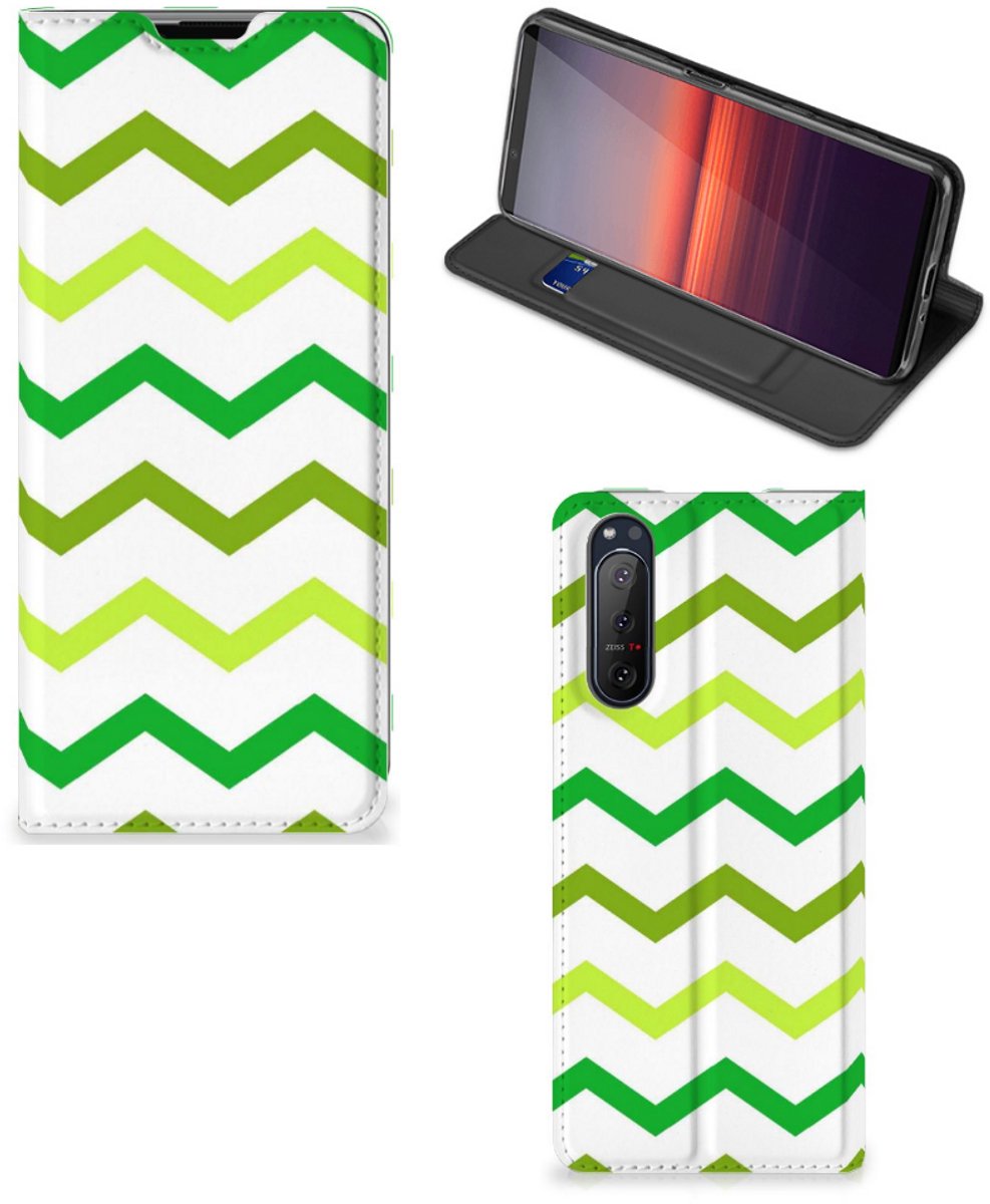 Sony Xperia 5 II Hoesje met Magneet Zigzag Groen