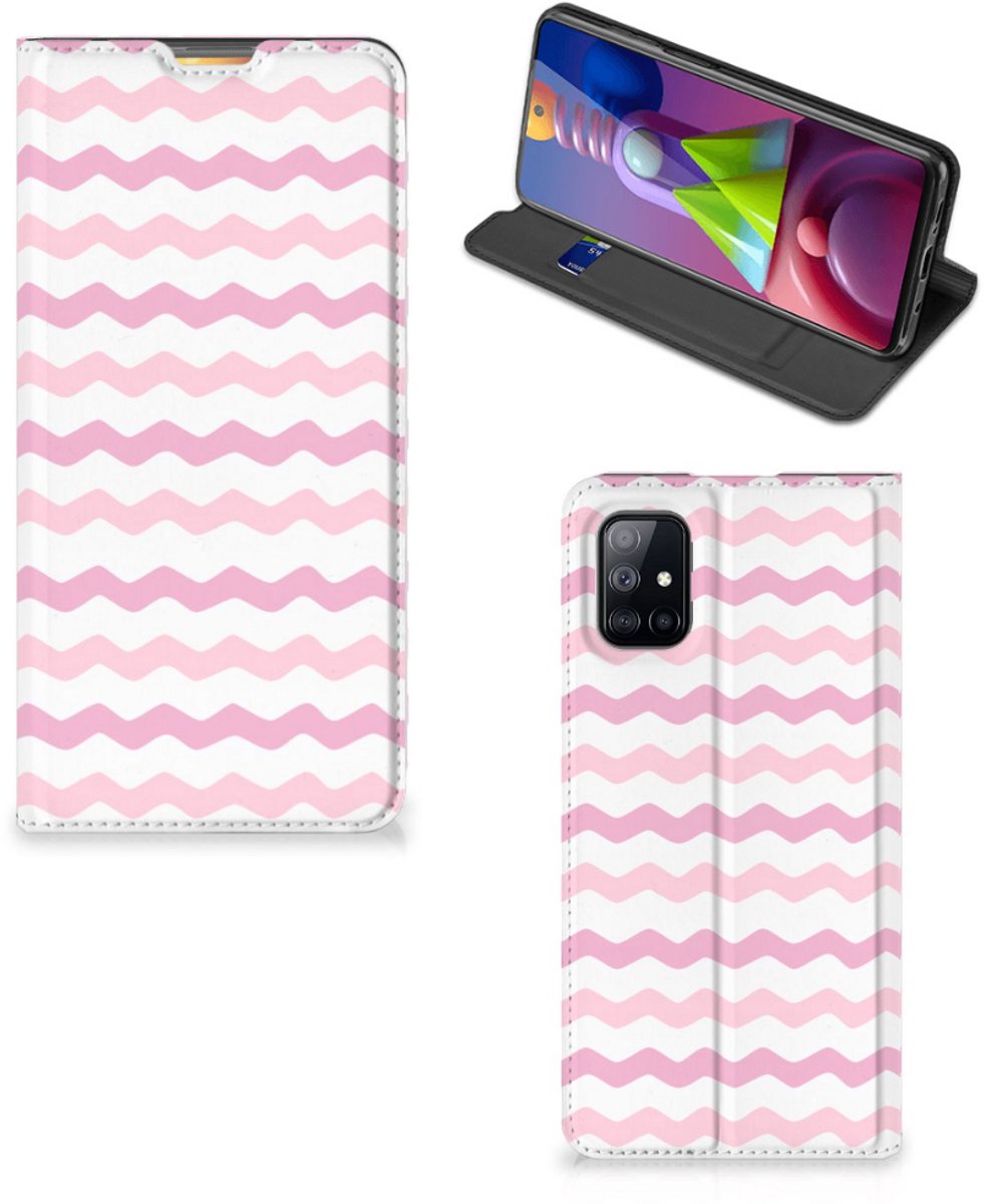 Samsung Galaxy M51 Hoesje met Magneet Waves Roze
