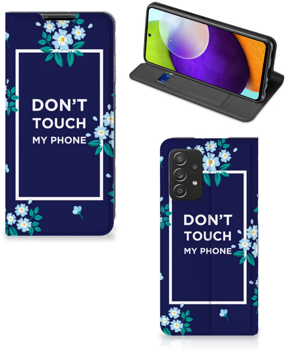 Standcase Hoesje voor Samsung Galaxy A52 Design Case Flowers Blue DTMP