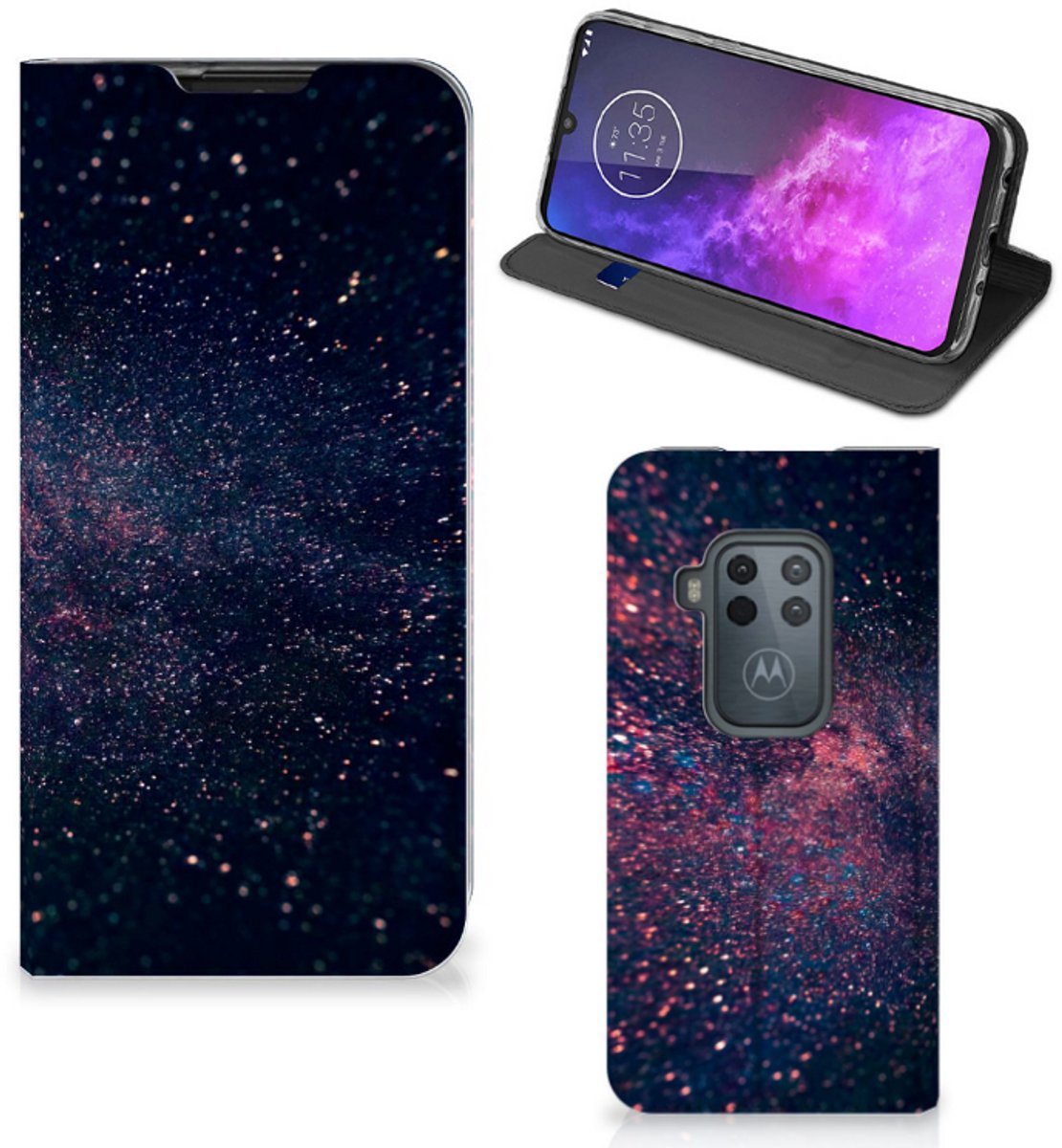 Motorola One Zoom Stand Case Stars