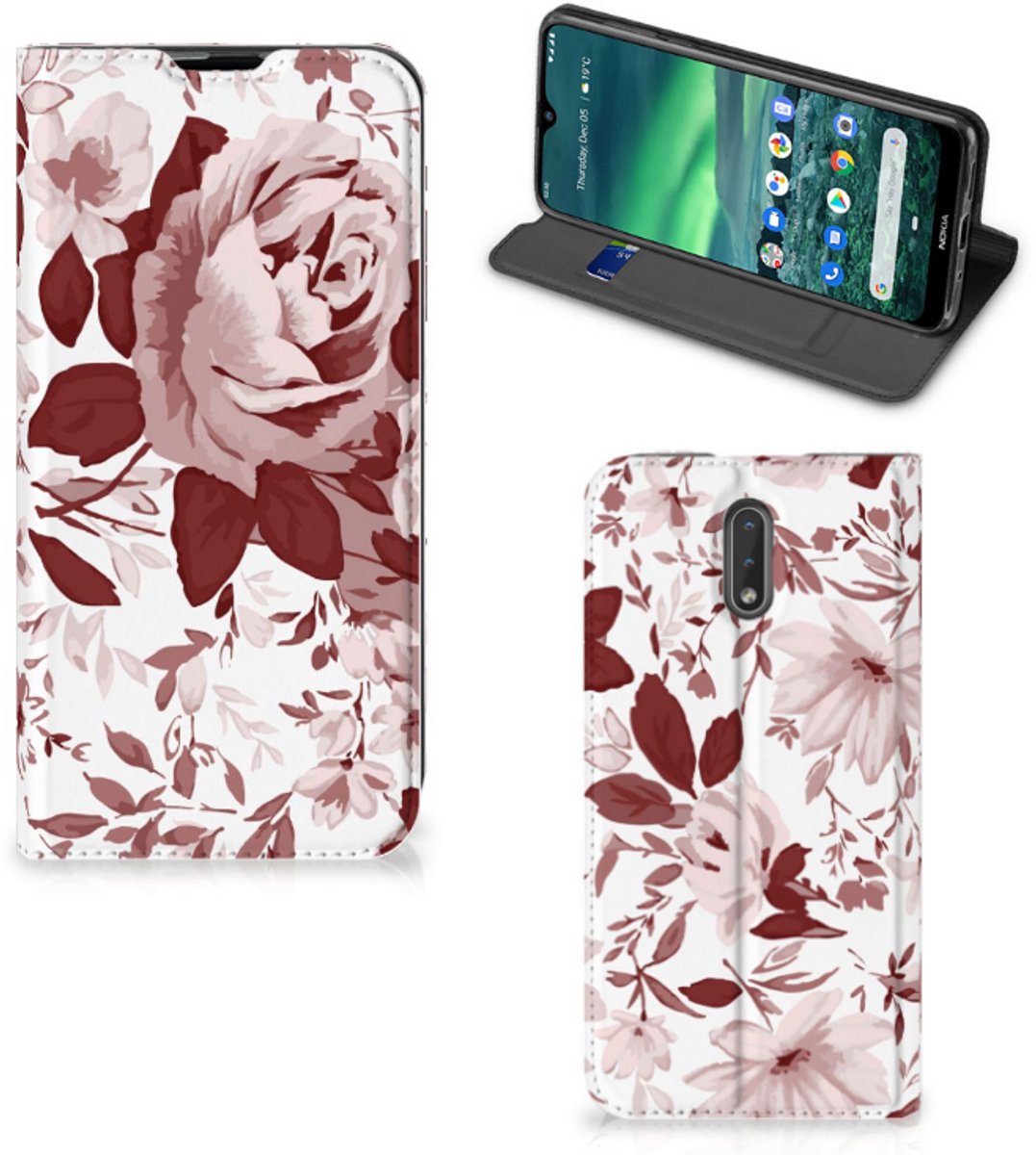Bookcase Nokia 2.3 Watercolor Flowers