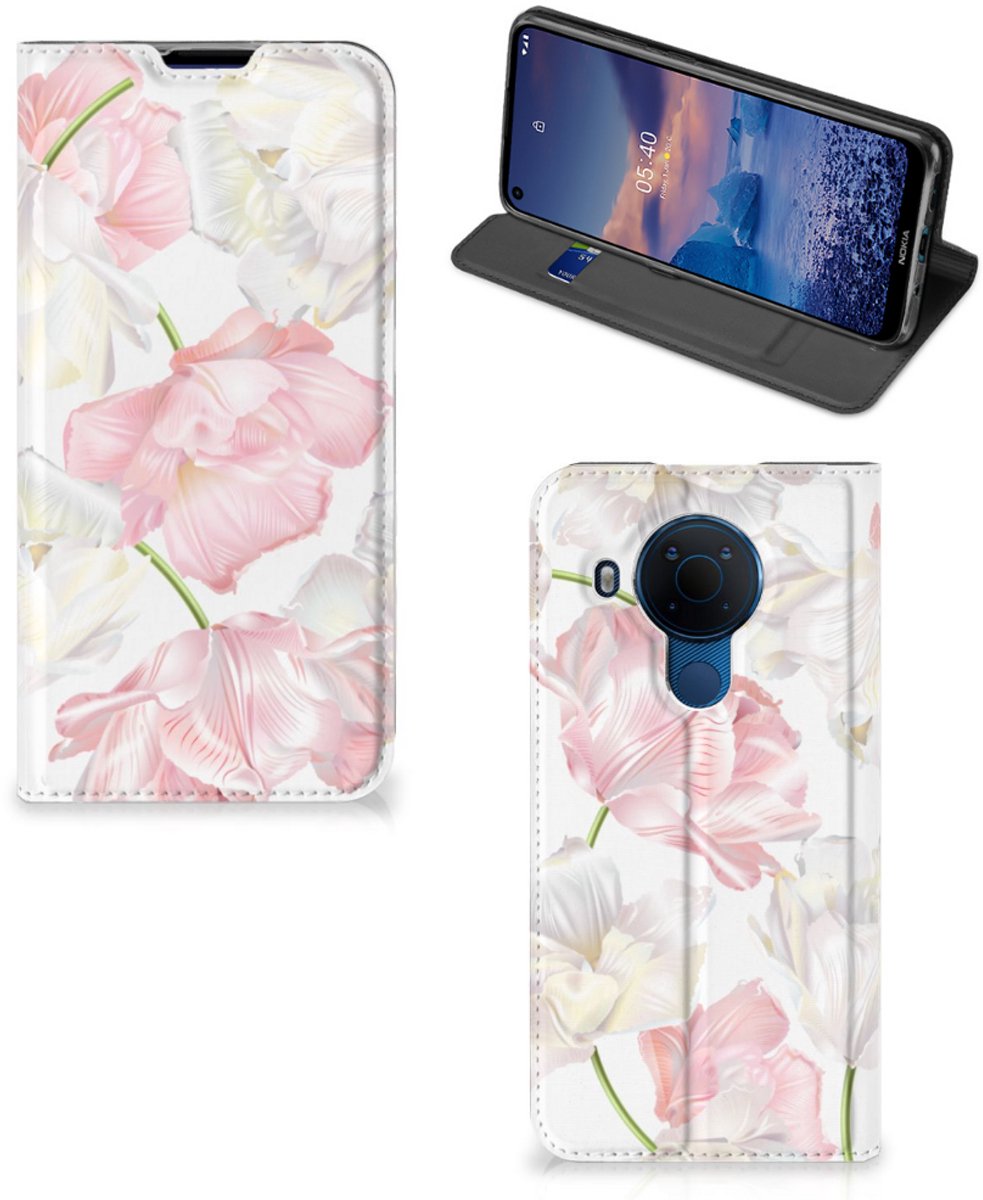 Standcase Hoesje voor Nokia 5.4 Smart Cover Lovely Flowers