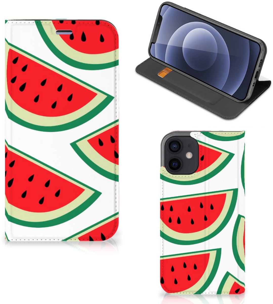Standcase Hoesje voor iPhone 12 Mini Flip Style Cover Watermelons