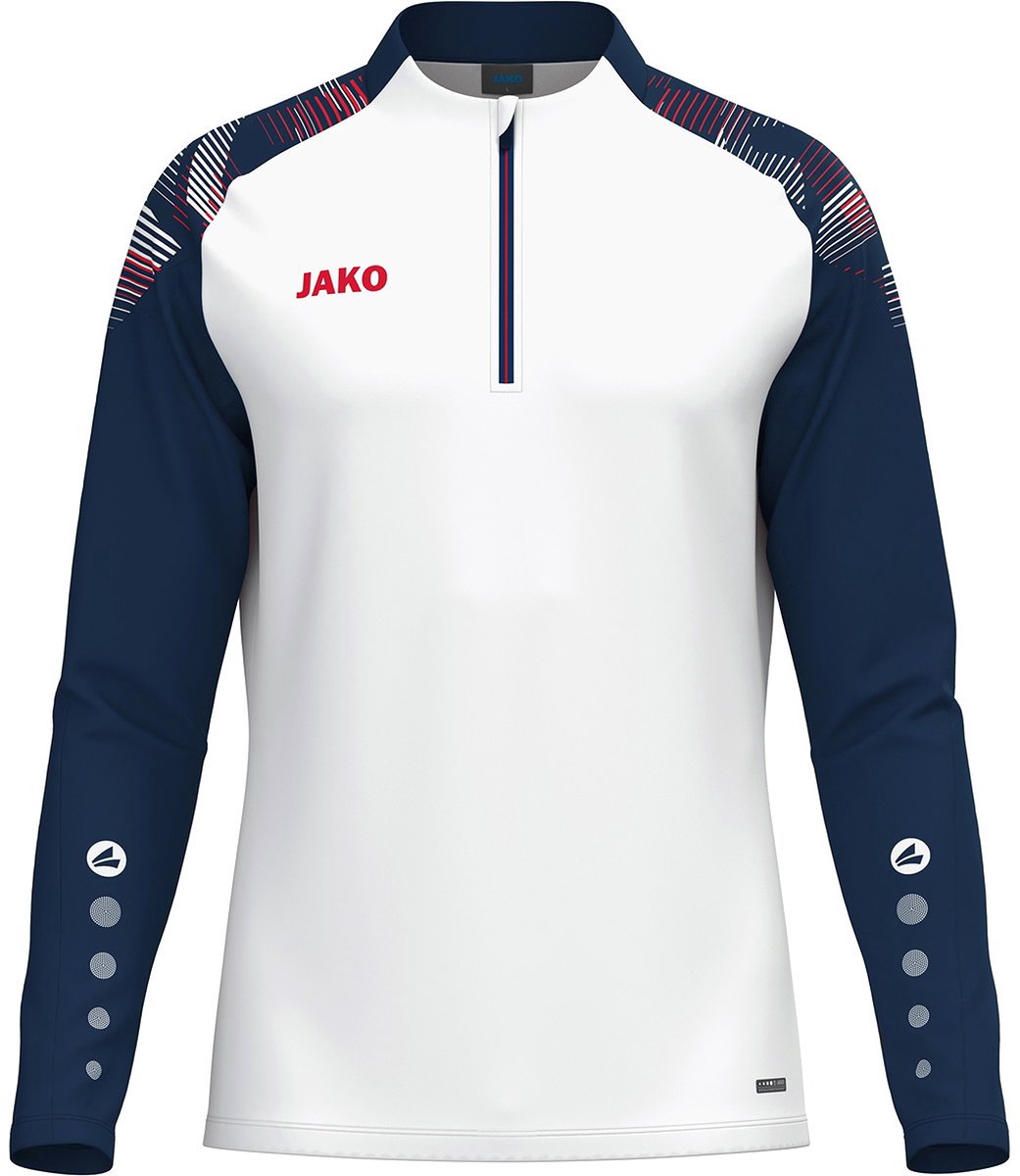 Jako Sonic Ziptop Kinderen - Wit / Marine / Rood | Maat: 152